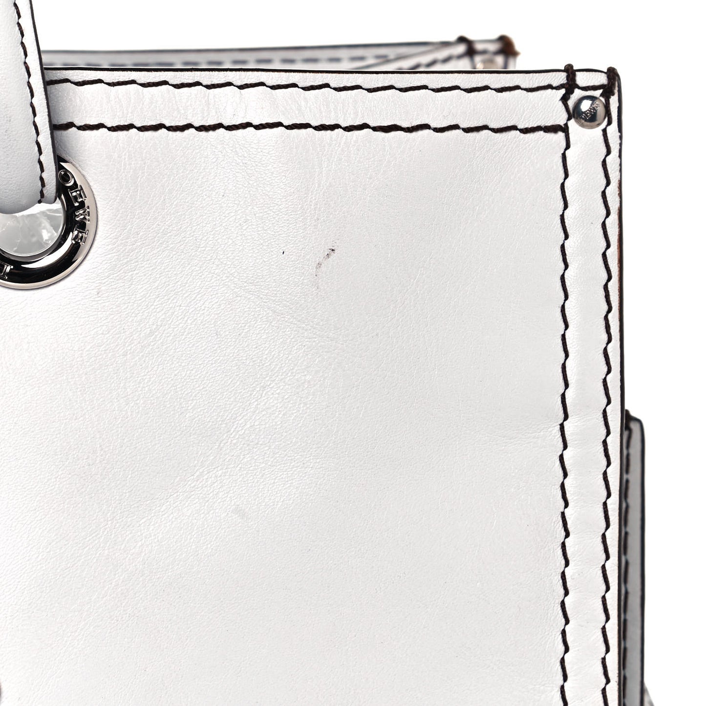 Calfskin Medium Shopping Tote White