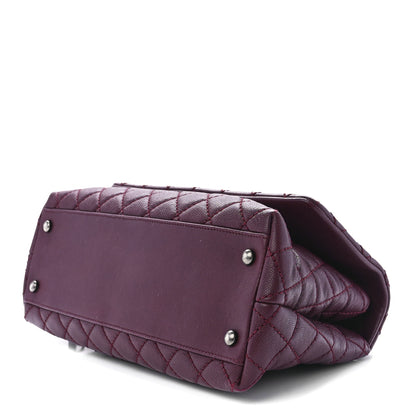 Chanel Caviar Quilted Small Coco Handle Flap Burgundy 10 of 12