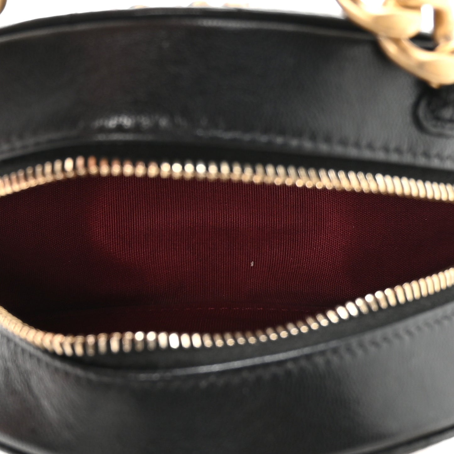 Lambskin Quilted Chanel 19 Round Clutch With Chain Black