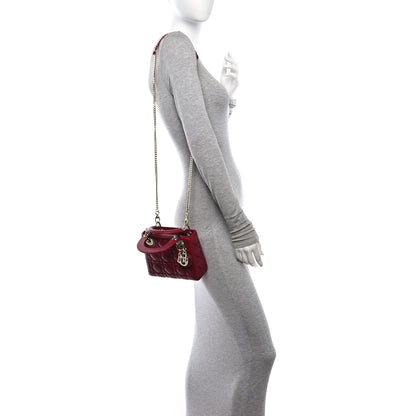 Christian Dior Lambskin Cannage Mini Lady Dior Red 2 of 10