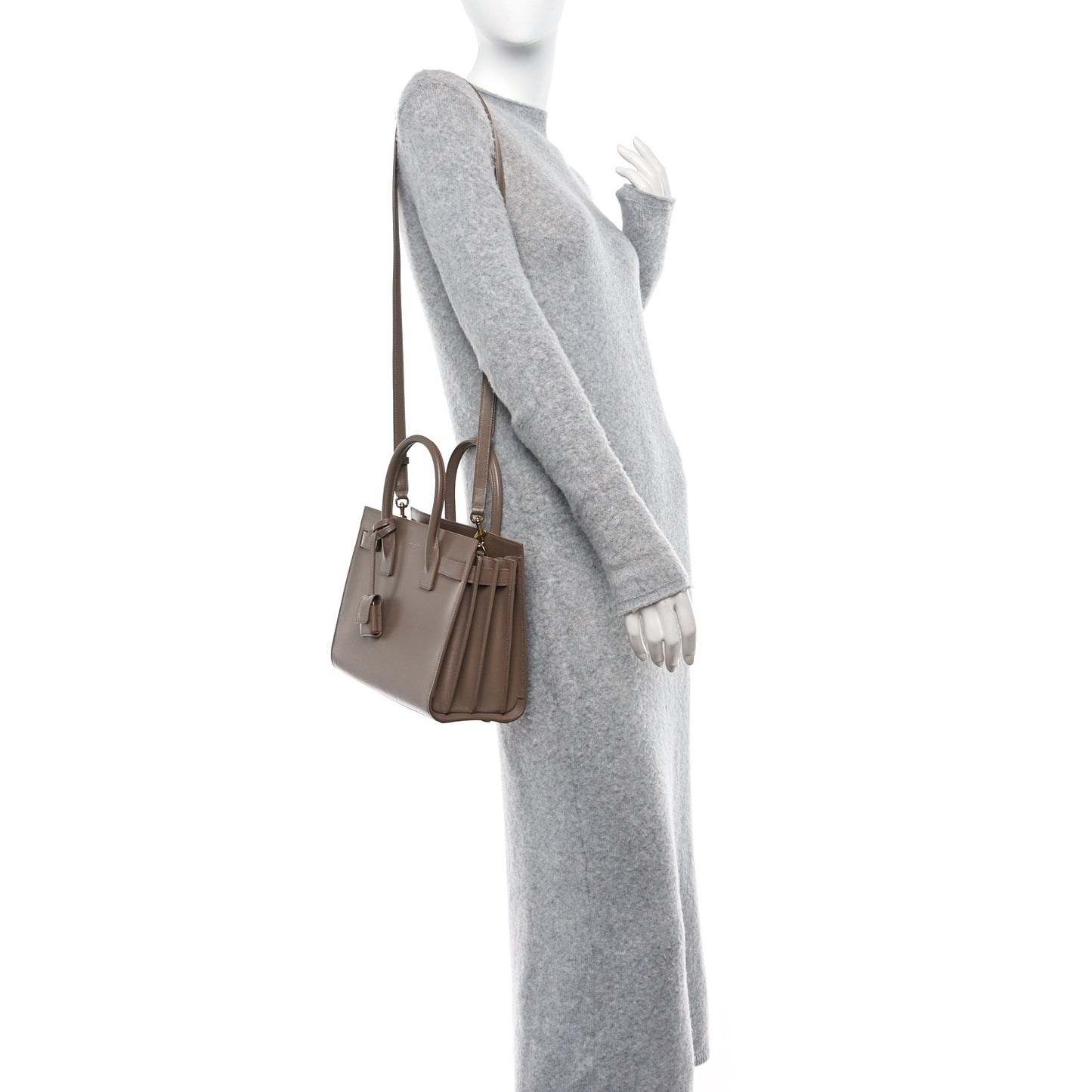 Grained Calfskin Baby Sac De Jour Taupe