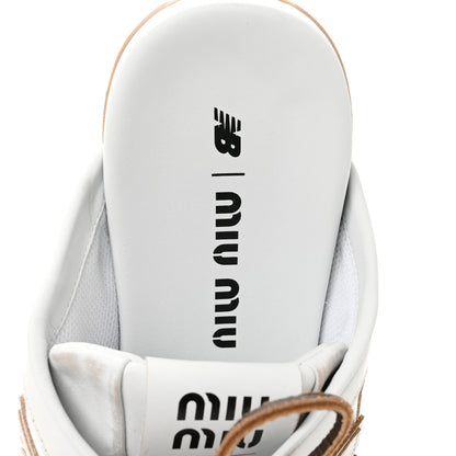 Miu Miu X NEW BALANCE Bleached Calfskin 530 SL Slip-On Sneakers Mules 39.5 White 7 of 9