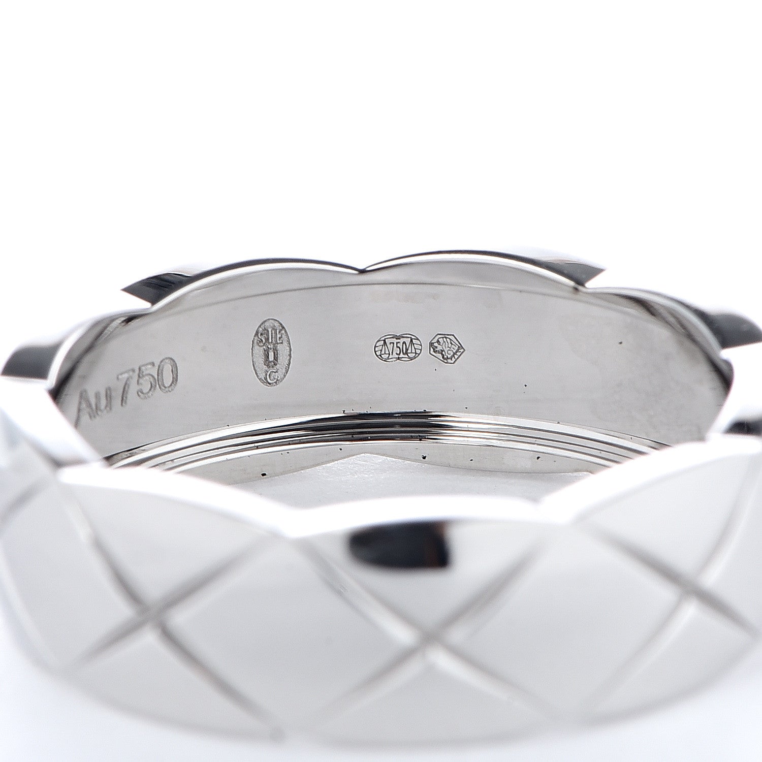 Chanel 18K White Gold Small Coco Crush Ring 58 8.5 6 of 7