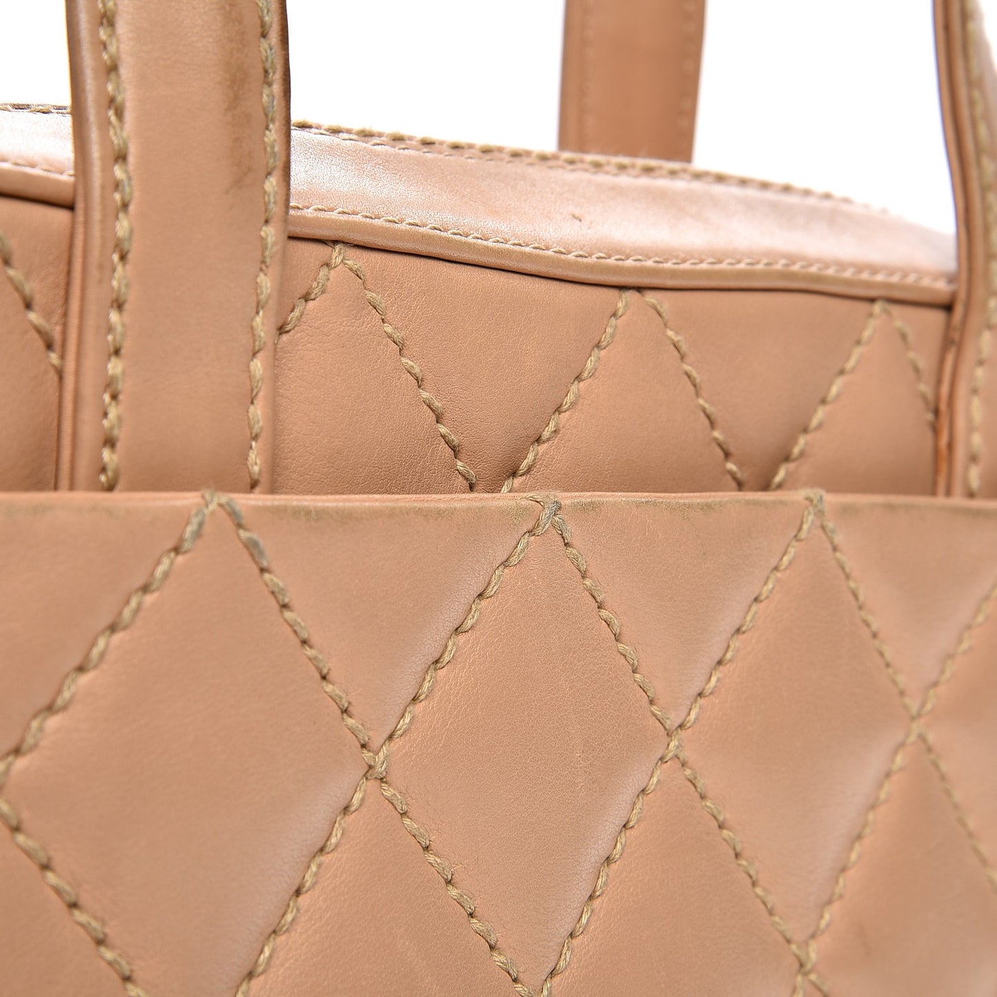 Lambskin Surpique Shoulder Bag Beige