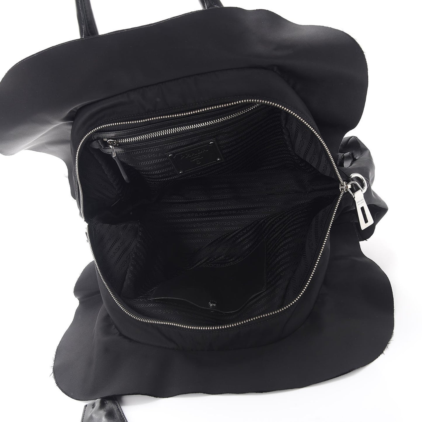 Tessuto Nylon Ruffle Bauletto Nero Black