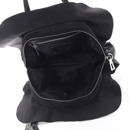 Prada Tessuto Nylon Ruffle Bauletto Nero Black 5 of 11