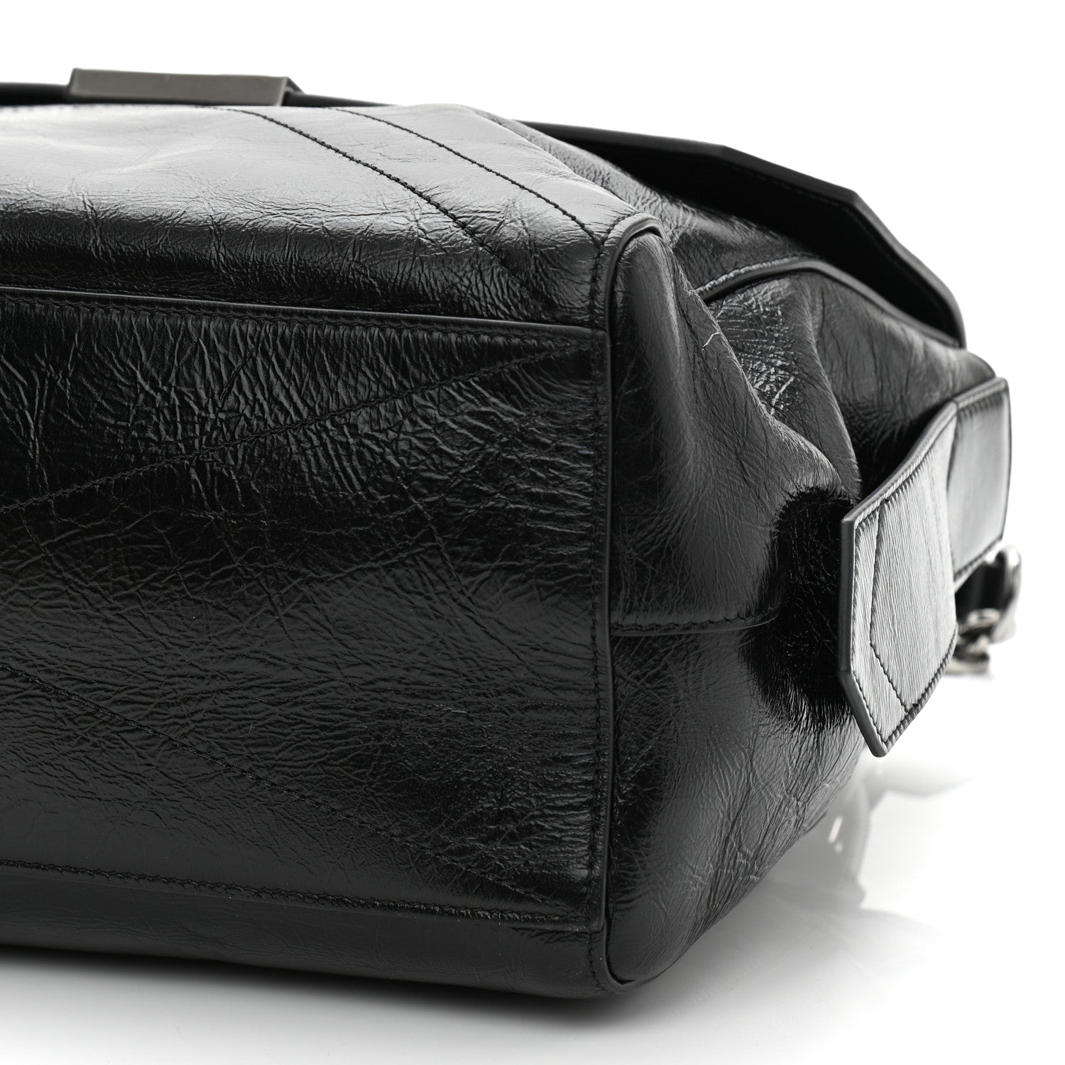 Givenchy Creased Patent Calfskin Medium ID Flap Black 9 of 10