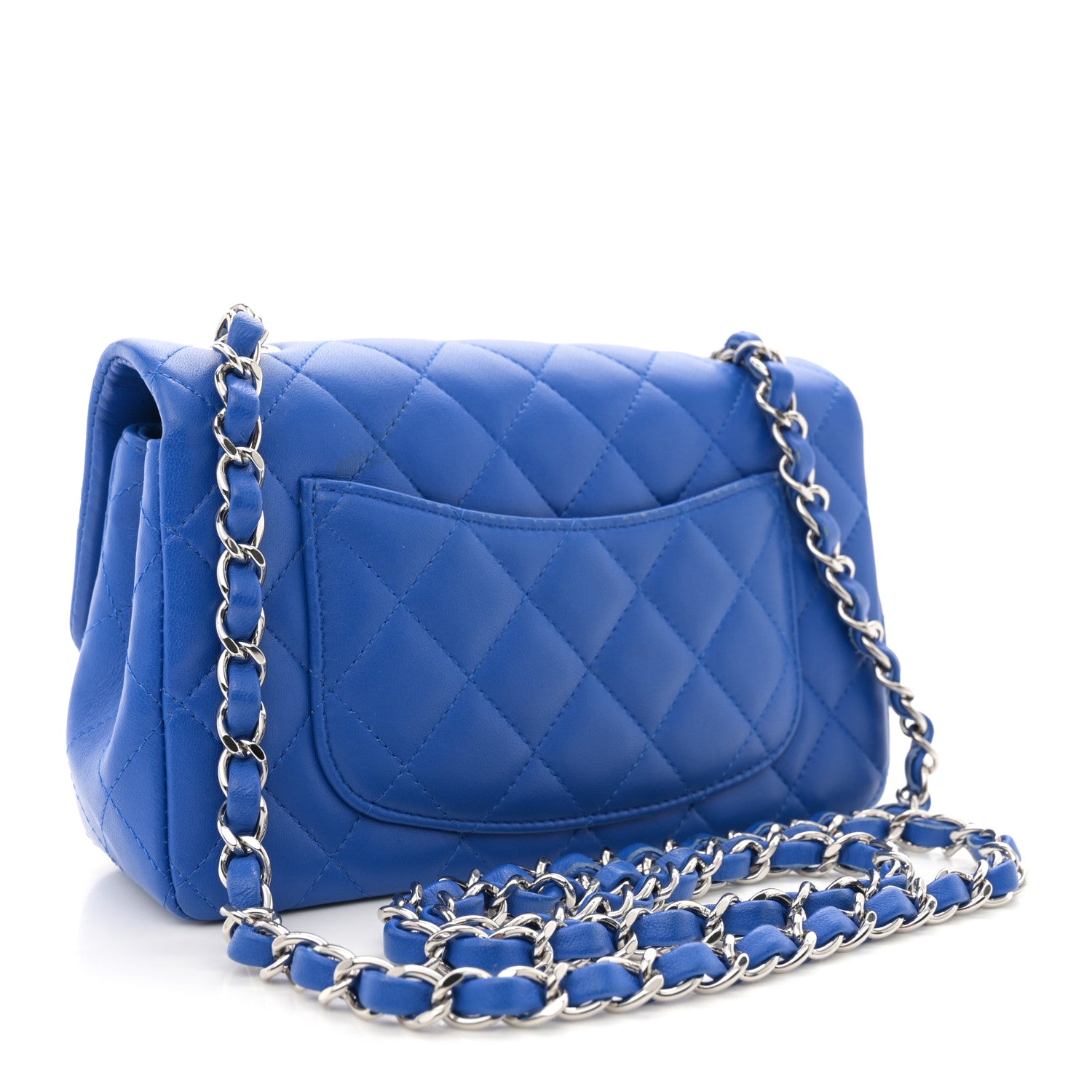 Chanel Lambskin Quilted Mini Rectangular Flap Royal Blue 3 of 11