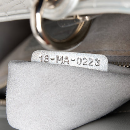Christian Dior Iridescent Metallic Lambskin Cannage Small My ABCDior Lady Dior Silver 7 of 10