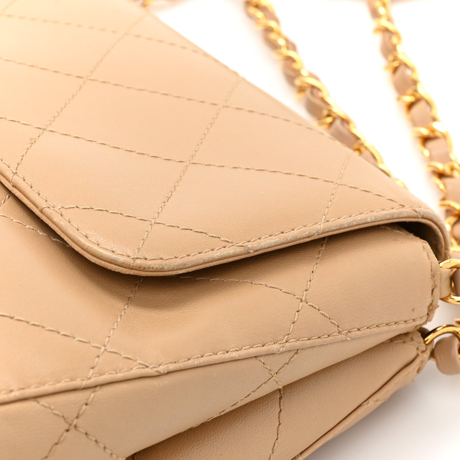 Chanel Lambskin Quilted Jumbo Single Flap Beige 14 of 18