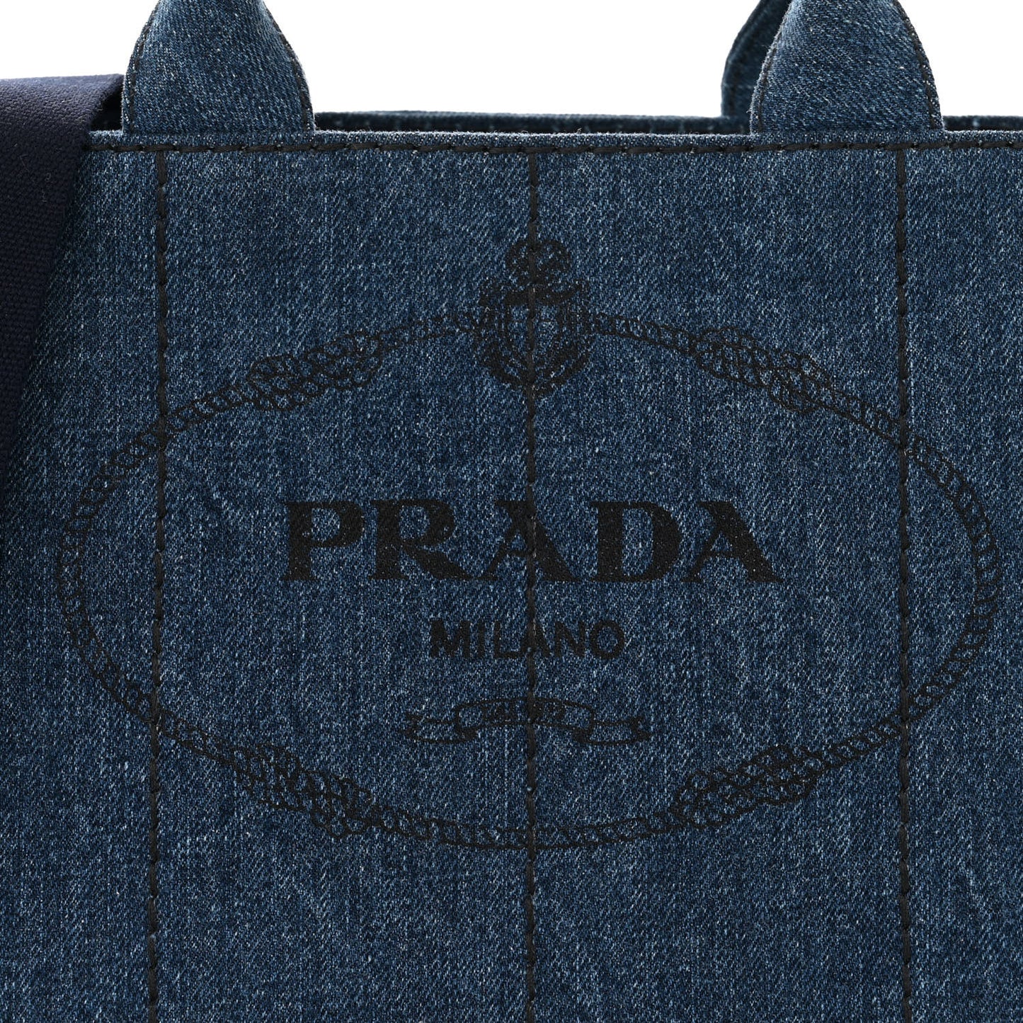 Denim Small Logo Tote Bleu