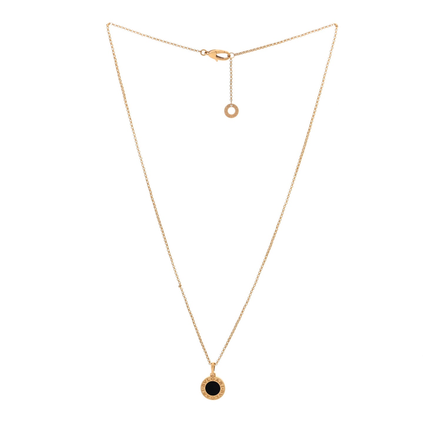 18K Yellow Gold Black Onyx BVLGARI BVLGARI Pendant Necklace