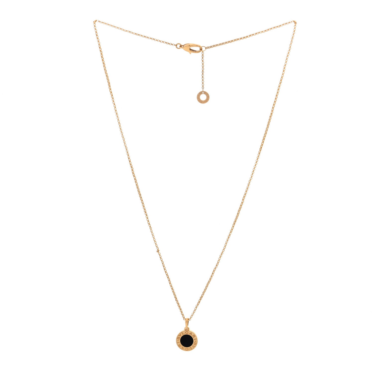Bulgari 18K Yellow Gold Black Onyx BVLGARI BVLGARI Pendant Necklace 3 of 4