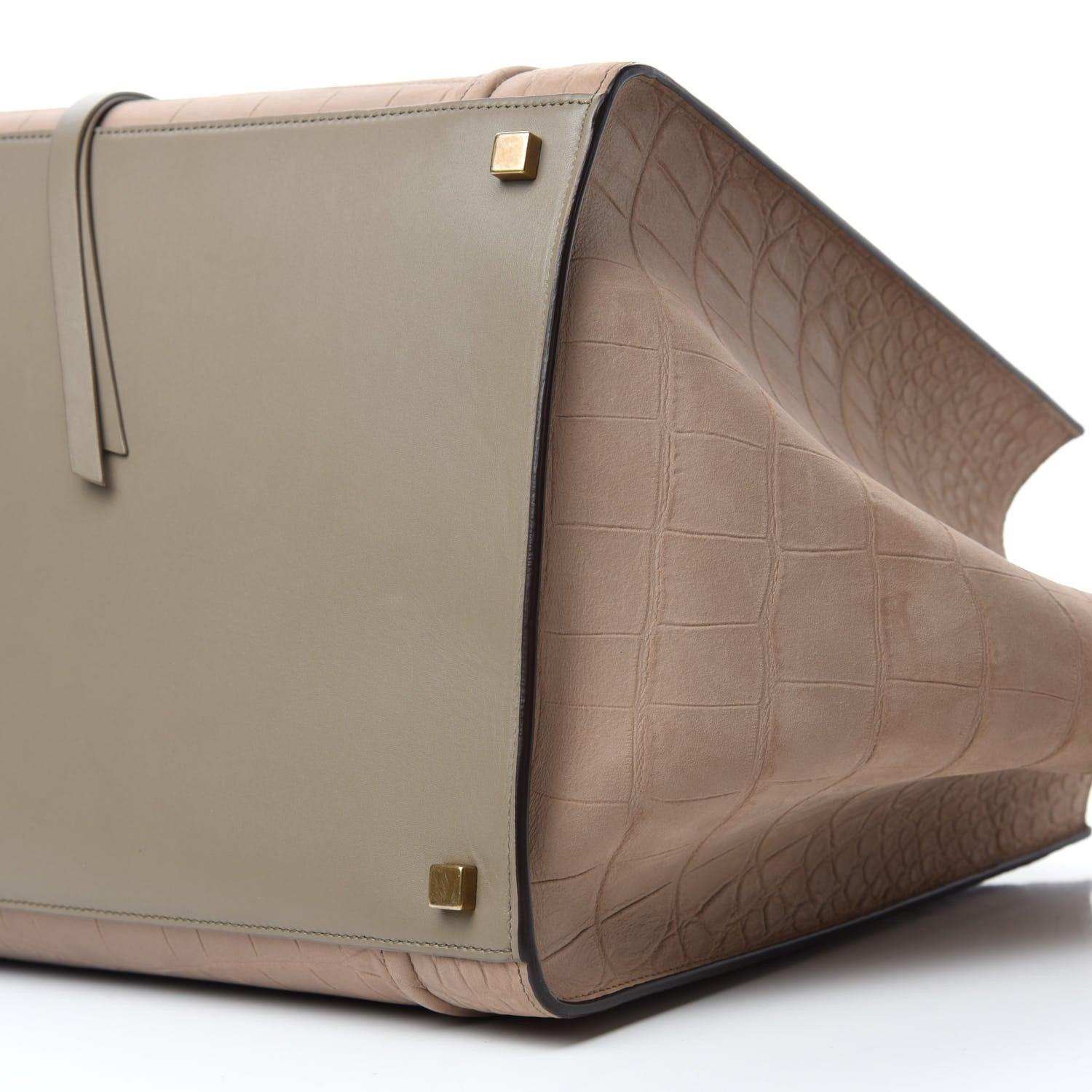 Celine Crocodile Embossed Nubuck Medium Phantom Luggage Beige 7 of 10