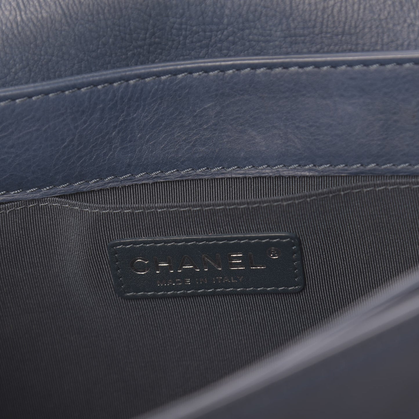 Calfskin Small Boy Reverso Flap Dark Blue