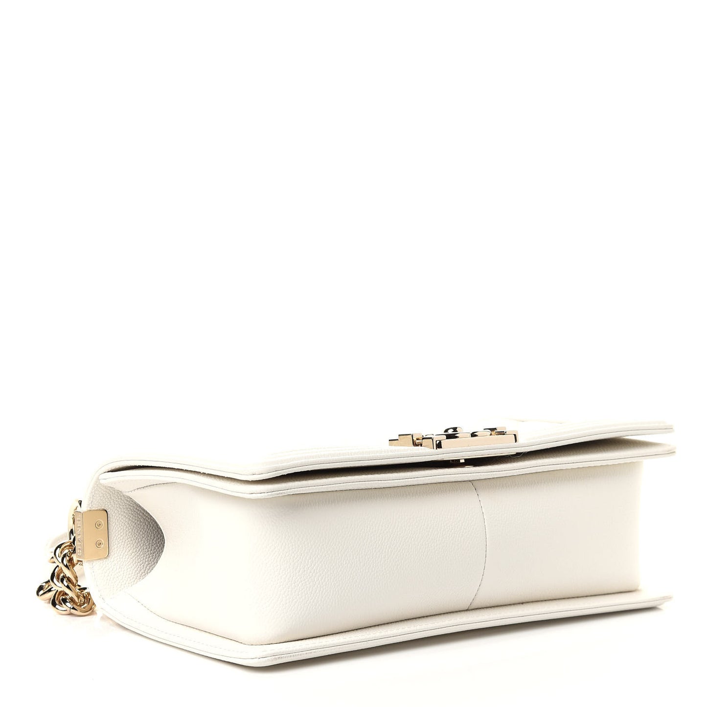 Caviar Quilted Medium Boy Flap White