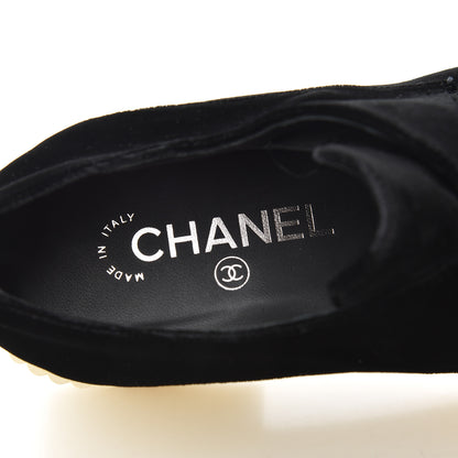 Chanel Velvet Mocassin Loafers 38 Black 6 of 10