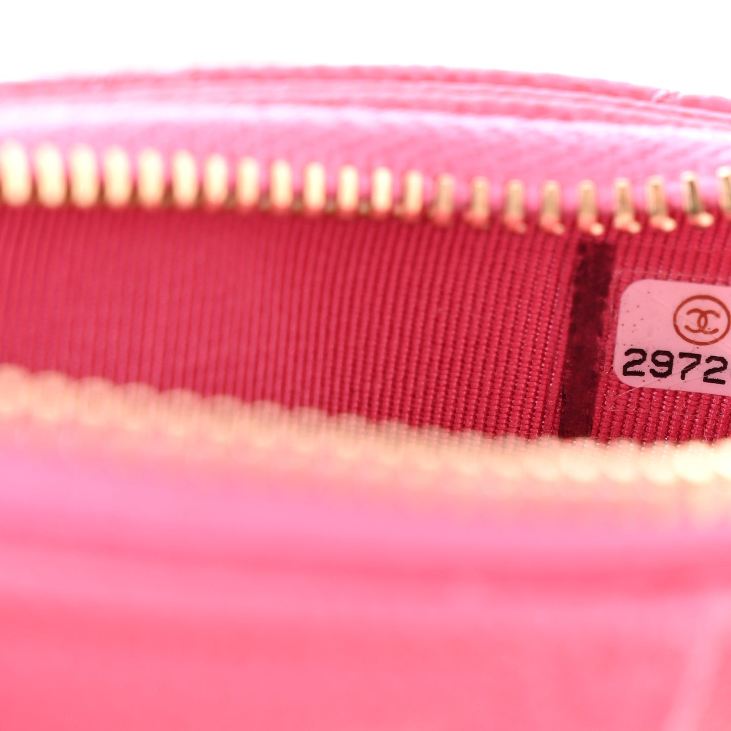Caviar Quilted Flap Zip Card Holder Dark Pink