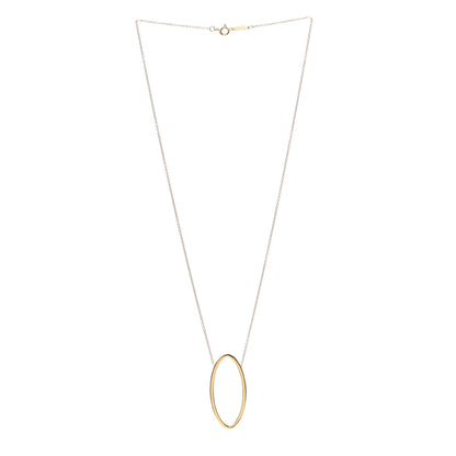 Tiffany 18K Yellow Gold Metro Oval Pendant Necklace 3 of 5