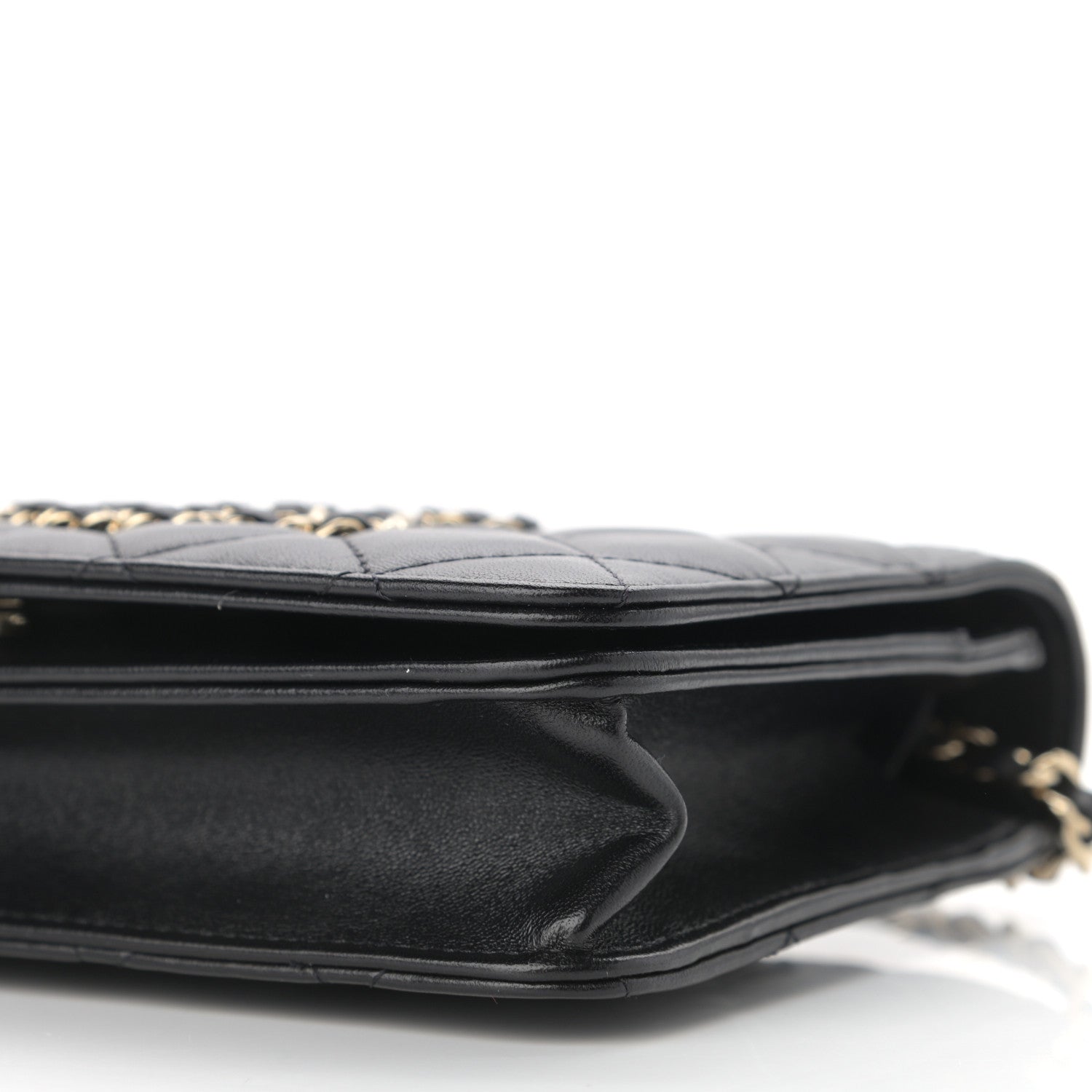 Chanel Lambskin Quilted CC Wallet On Chain WOC Black 10 of 12