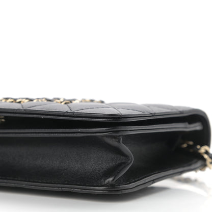 Chanel Lambskin Quilted CC Wallet On Chain WOC Black 10 of 12