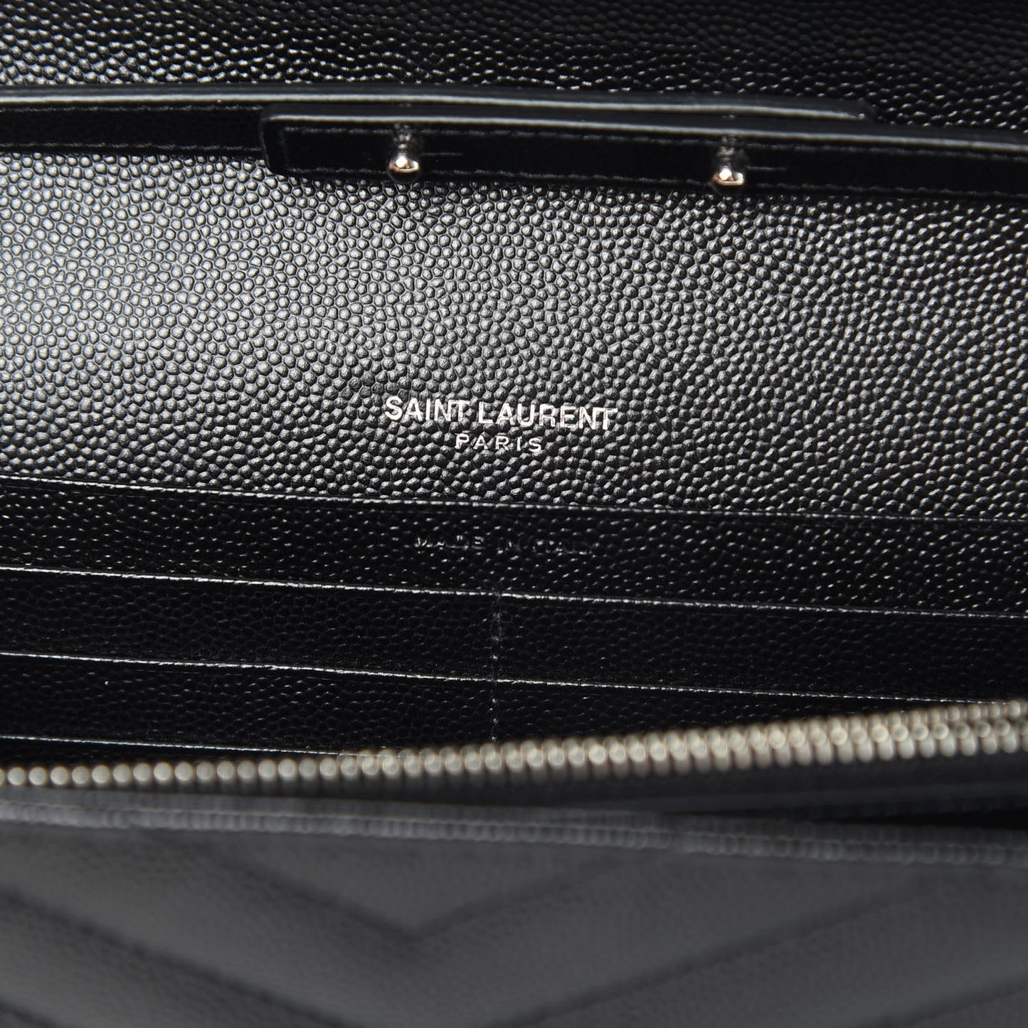 Grain De Poudre Matelasse Chevron Monogram Chain Wallet Black