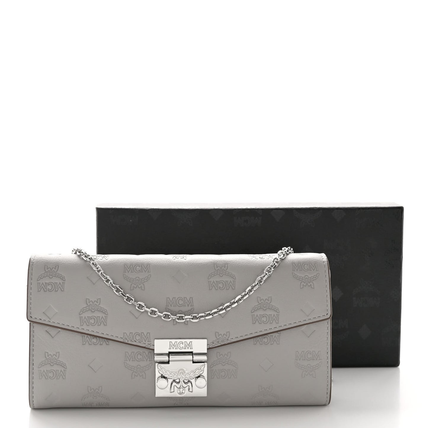 Calfskin Ottomar Large Patricia Wallet On Chain Grey