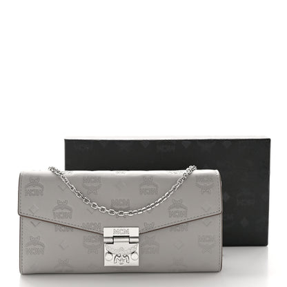 MCM Calfskin Ottomar Large Patricia Wallet On Chain Grey 10 of 10