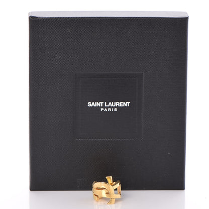 Saint Laurent Brass Monogram Cassandre Ring 5 Gold 5 of 5