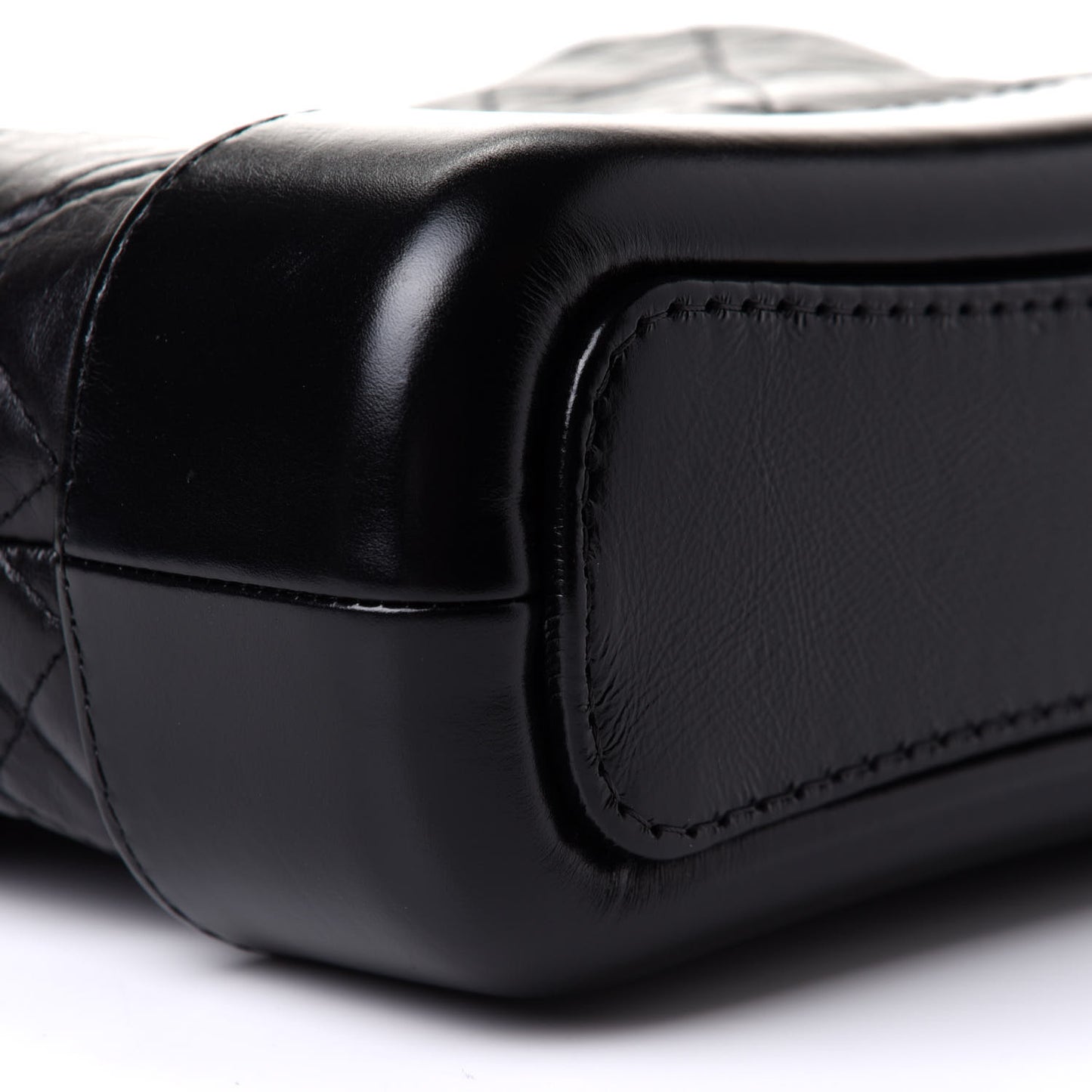 Aged Calfskin Quilted Small Gabrielle Logo Hobo Black