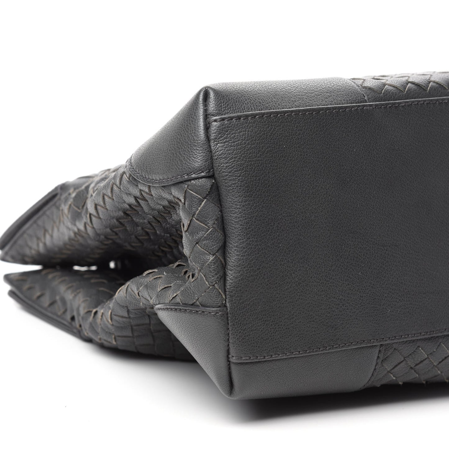 Nappa Intrecciato Large Top Handle Tote Grey