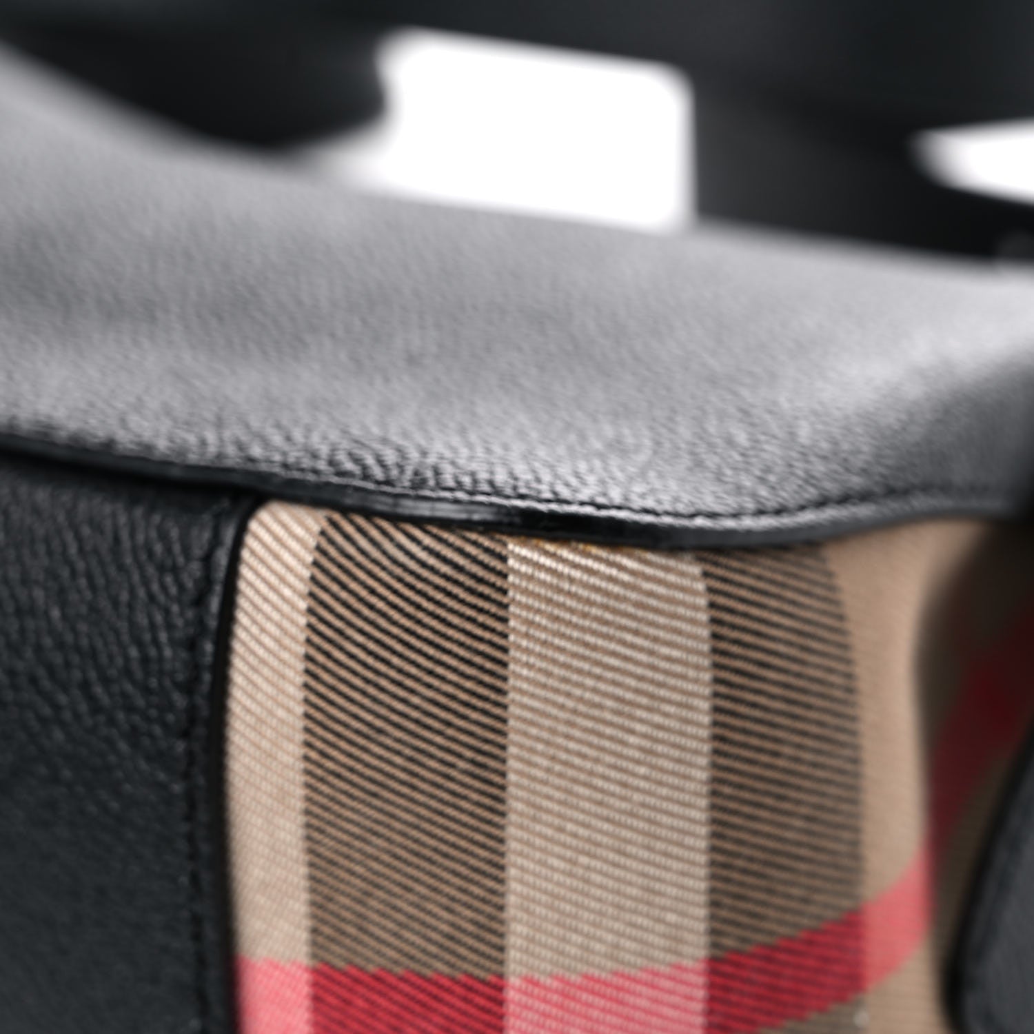 Burberry Soft Grain Calfskin House Check Small Helmsley Crossbody Black 13 of 17