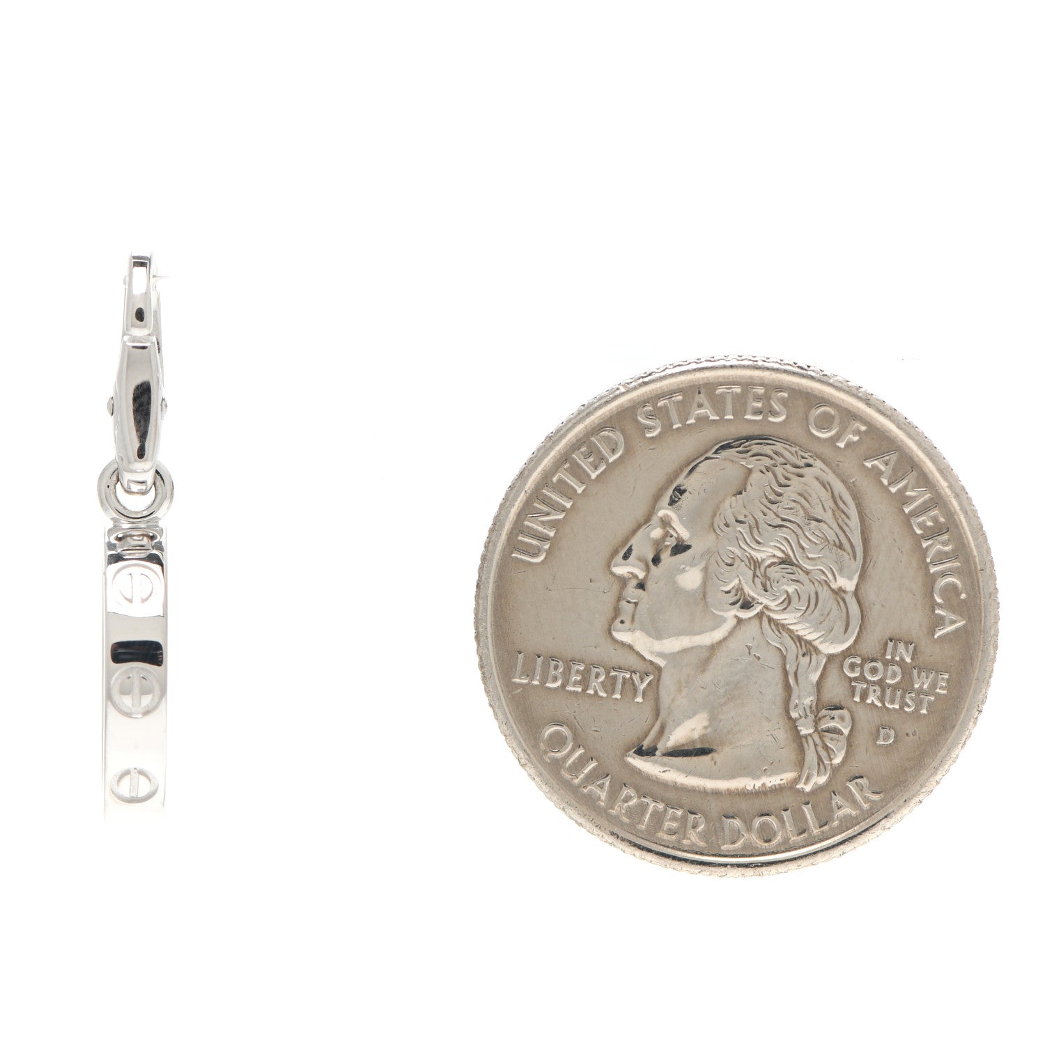 Cartier 18K White Gold LOVE Ring Charm 2 of 4