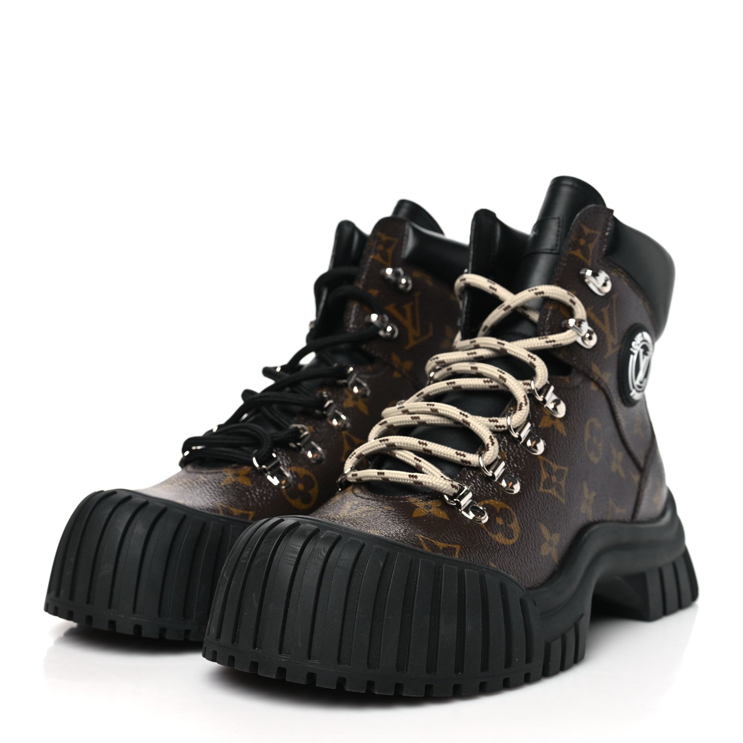 Louis Vuitton Calfskin Patent Monogram Ruby Flat Ranger Boots 40 Black 3 of 8