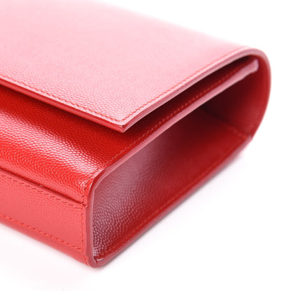 Saint Laurent Grain De Poudre Classic Monogram Cassandre Clutch New Red 8 of 8