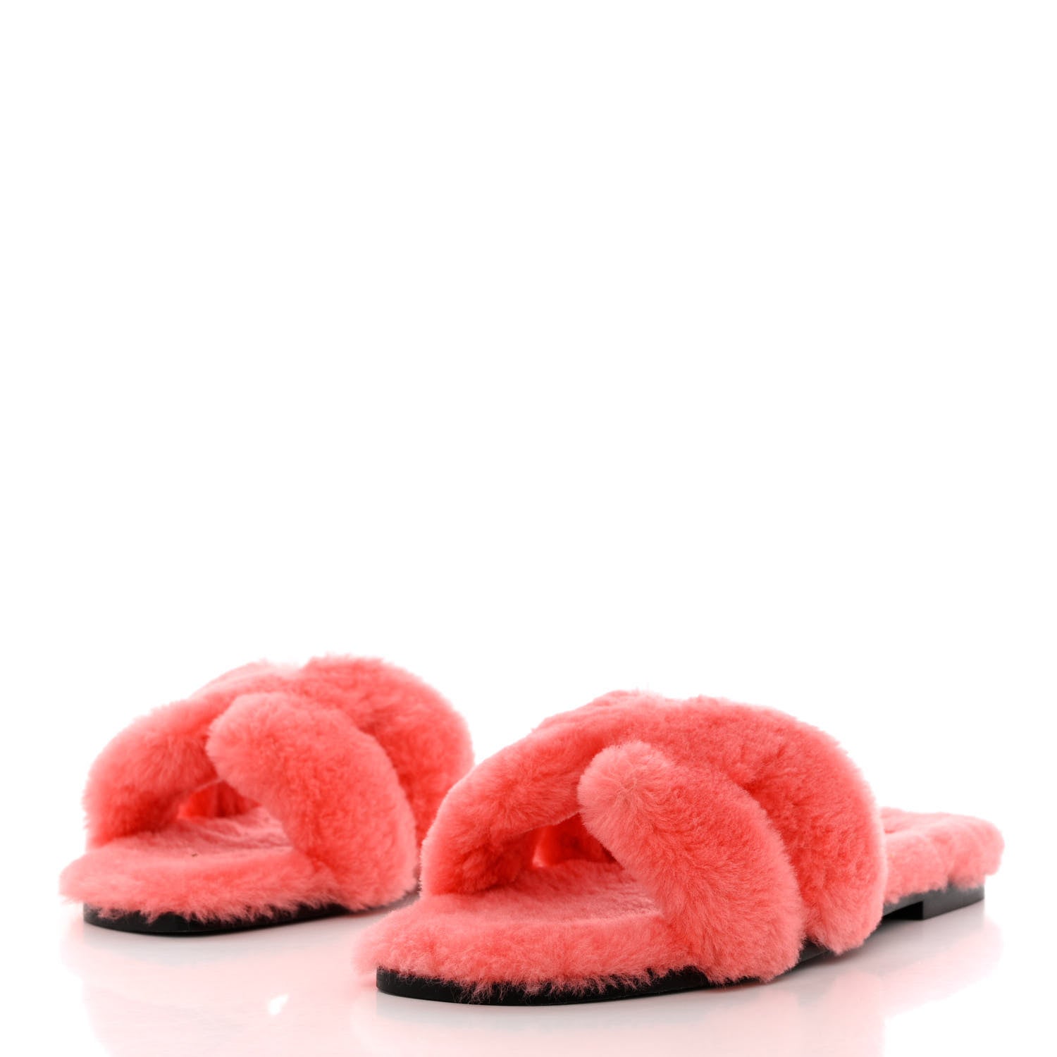 Hermes Woolskin Oran Sandals 38.5 Rose Du Desert 3 of 8