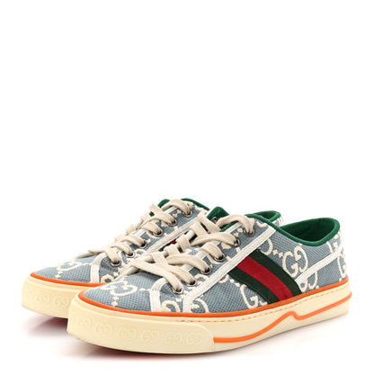 Gucci Cotton GG Monogram Web Womens 1977 Tennis Sneakers 37 Philod Ivory Mystic White 4 of 9