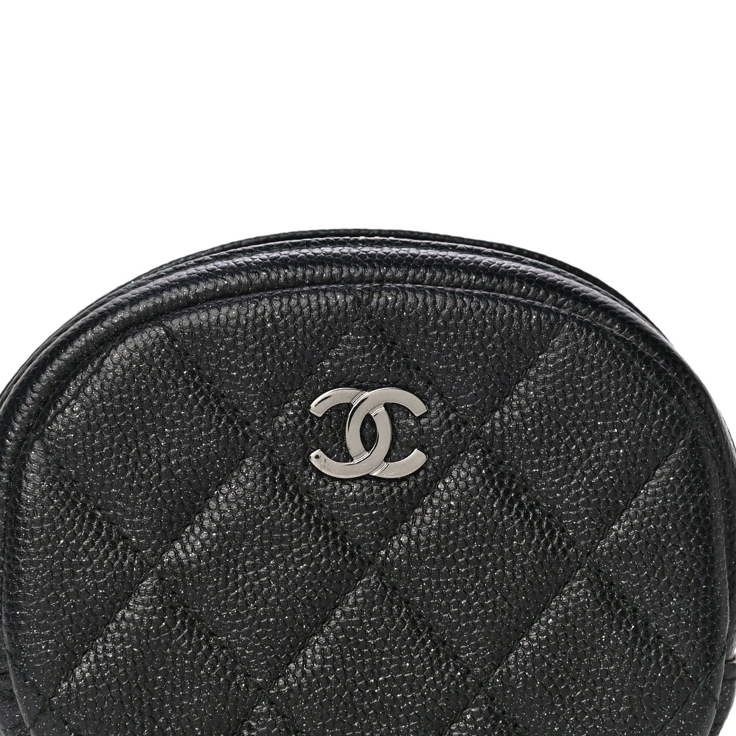 Chanel Iridescent Caviar Quilted Zip Around Classic Coin Purse Black 8 of 11