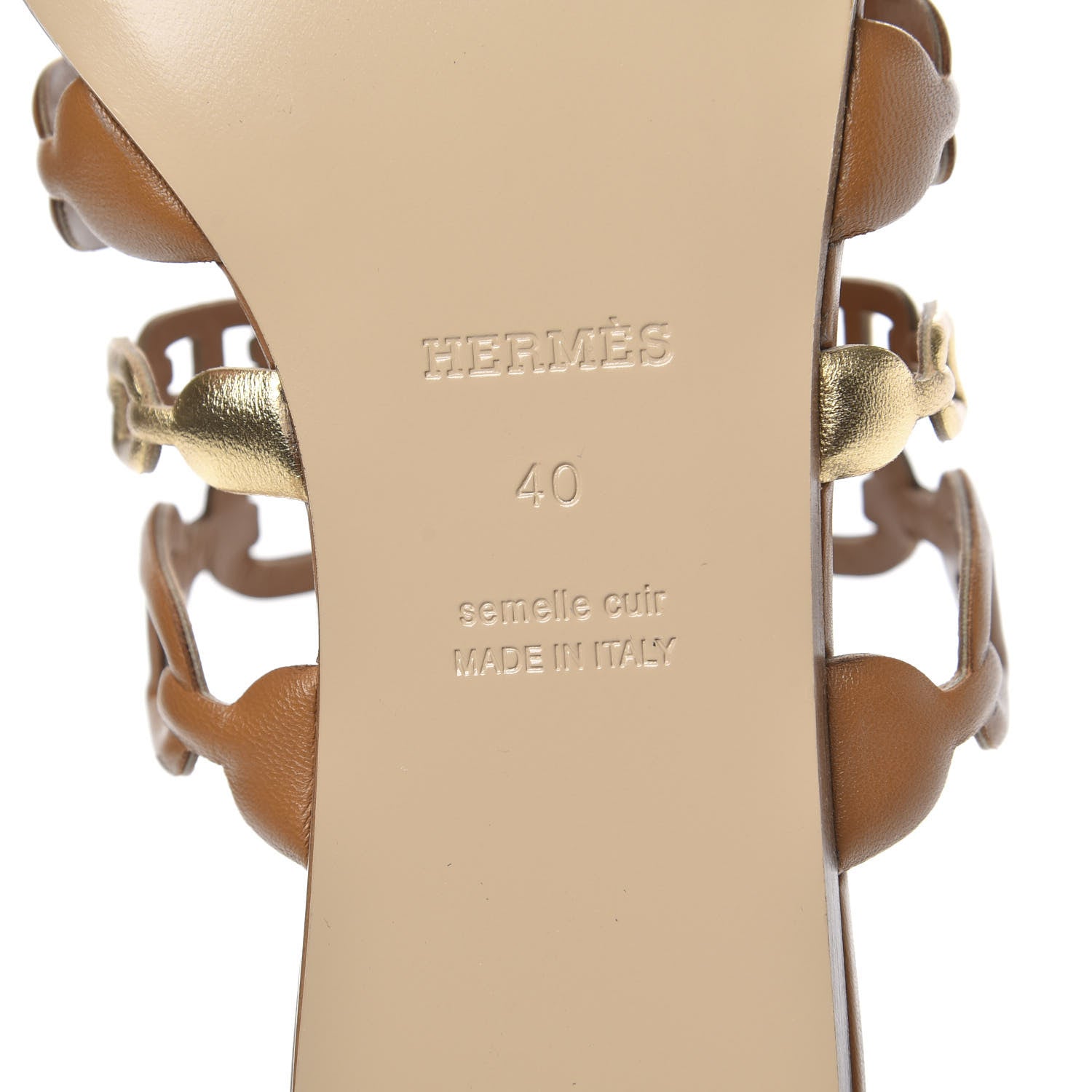 Hermes Nappa Thalassa Sandals 40 Beige Doré 7 of 8