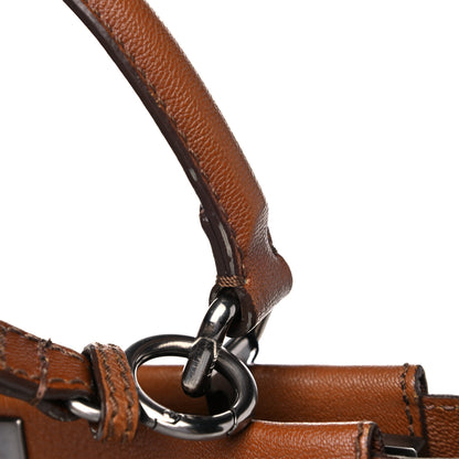 Fendi Goatskin Snakeskin Medium Peekaboo Iconic Satchel Brown 10 of 14