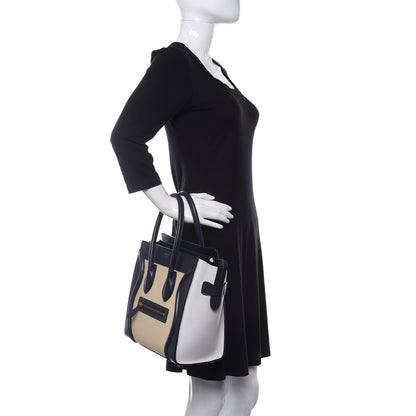 Celine Goatskin Smooth Calfskin Micro Tri-Color Luggage Firefly 2 of 9
