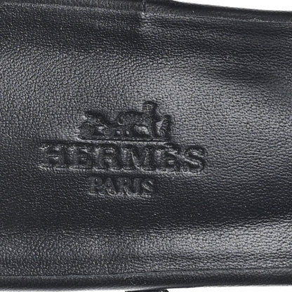 Hermes Metallic Chevre Velours Womens Egerie Sandals 39 Black Or Rose 8 of 10