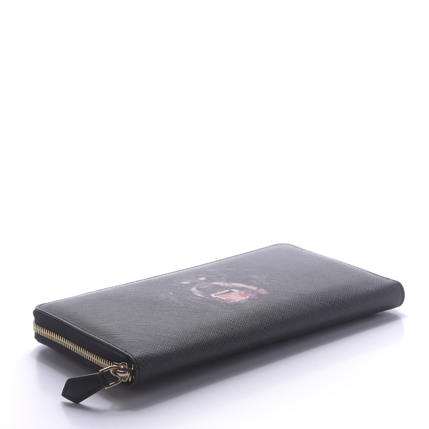 Givenchy Textured Coated Canvas Rottweiler Print Zip Around Wallet Black 3 of 12