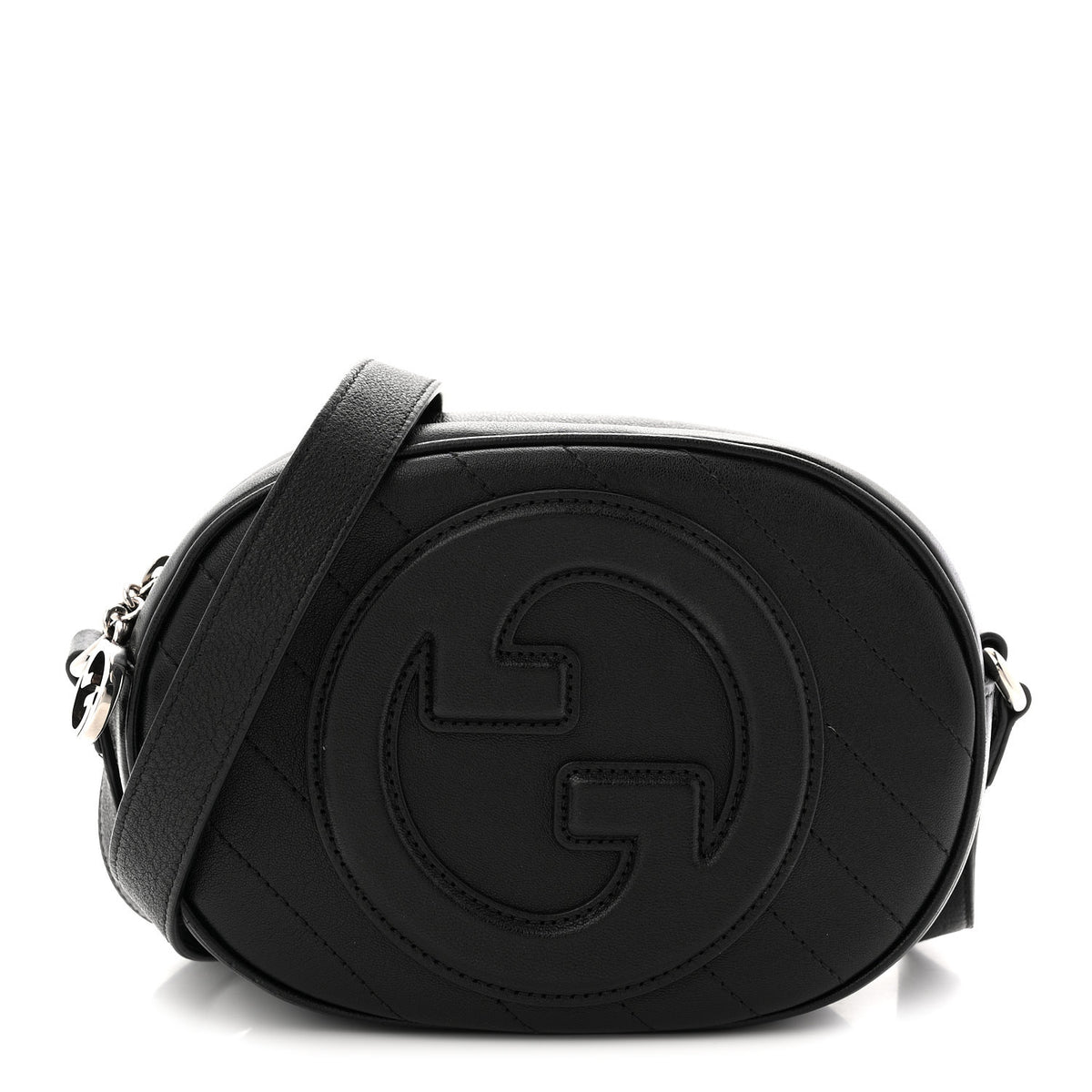 Gucci Sakai Be Green Calfskin Diagonal Stitched Mini Blondie Shoulder Bag Black 1 of 13