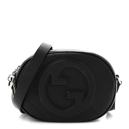 Gucci Sakai Be Green Calfskin Diagonal Stitched Mini Blondie Shoulder Bag Black 1 of 13