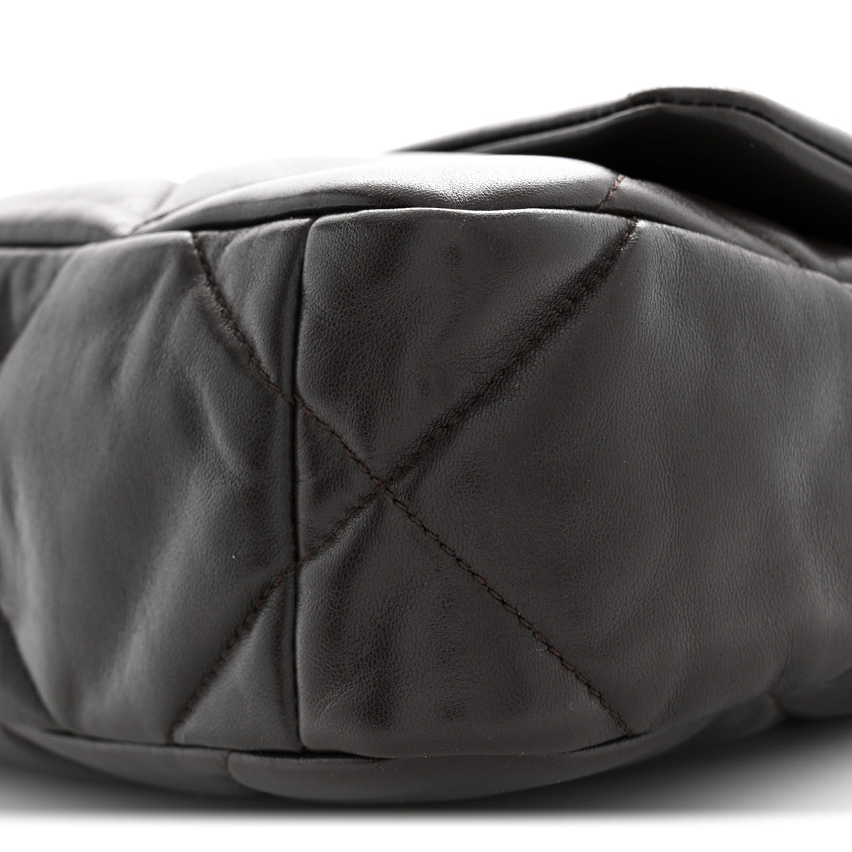 Lambskin Quilted Medium Chanel 19 Flap Dark Brown