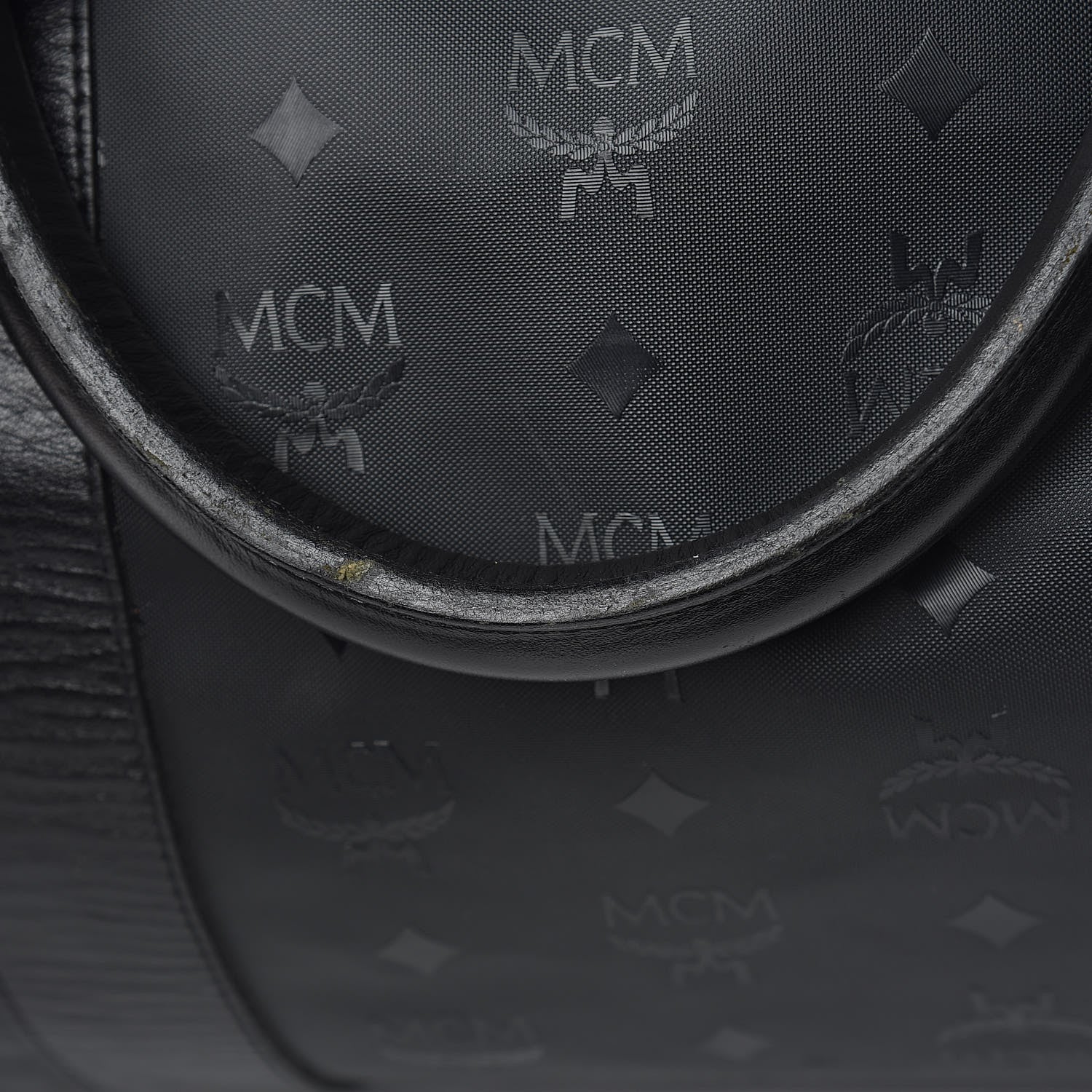 MCM Monogram Coated Canvas Weekender Black 15 of 18