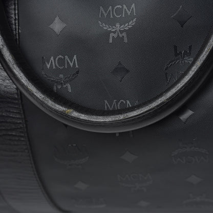 MCM Monogram Coated Canvas Weekender Black 15 of 18