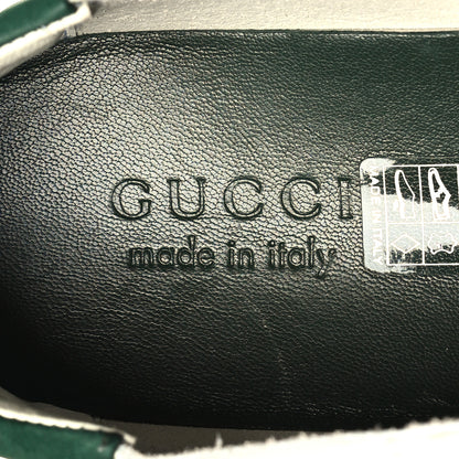 Gucci Nappa Suede Mens Low Top Sneakers 8 White Green 6 of 7