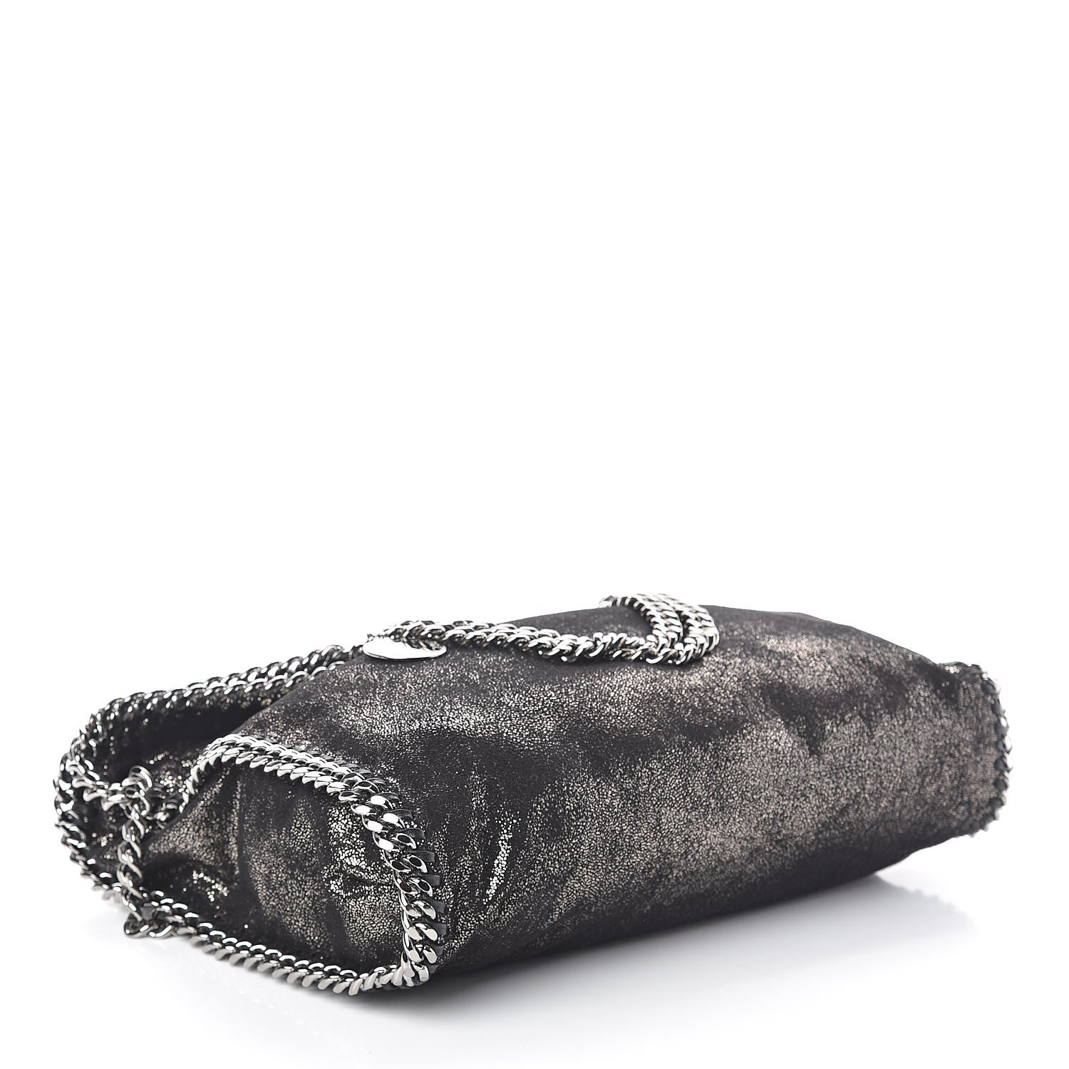 Stella McCartney Chamois Shiny Dotted Falabella Fold Over Tote Ruthenium 4 of 8